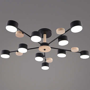 Потолочная люстра 03758-0.3-10 BK+WOOD GX53