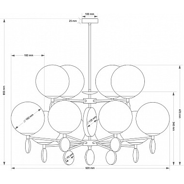 Потолочная люстра Dimaro DIM-ZW-8+4(P)