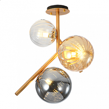 Потолочная люстра Elvan LU-9932/3R-E14-BrClAmbSm