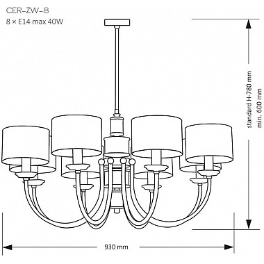 Потолочная люстра CERO CER-ZW-8(N/A)