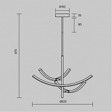 Потолочная люстра Wabi MOD428PL-L27BK