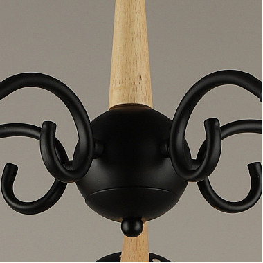Потолочная люстра 04886-0.3-05 BK+WOOD