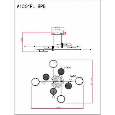 Потолочная люстра Holly A1364PL-8PB