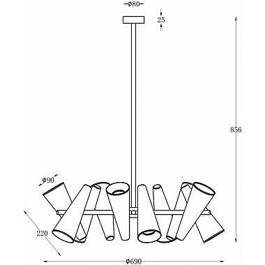 Потолочная люстра Giro MOD095PL-10BS