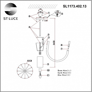 Потолочная люстра Pafe SL1173.402.13