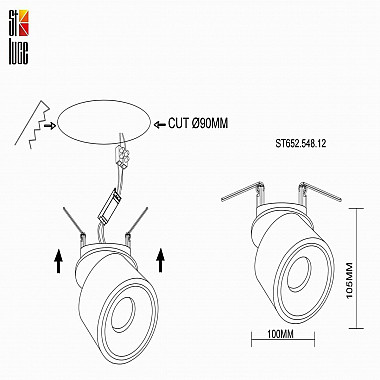 Встраиваемый светодиодный спот ST Luce ST652.548.12