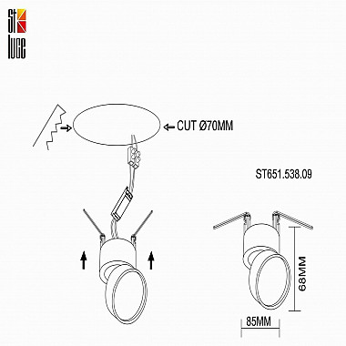 Встраиваемый светодиодный спот ST Luce ST651.538.09