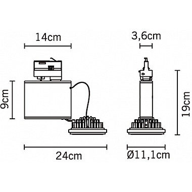 Трековый светильник Bianco D70J0302
