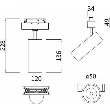 Трековый светильник Focus Led TR019-2-10W4K-MG