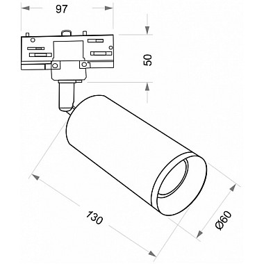 Трековый светильник Focus TR028-3-GU10-B