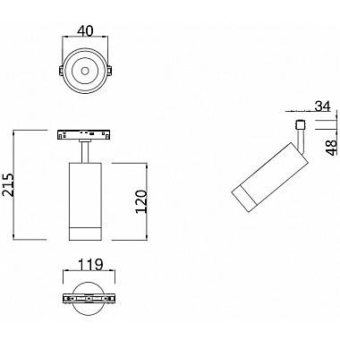 Трековый светильник Focus LED TR019-2-7W3K-W