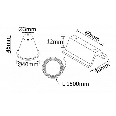 Подвесной комплект для шинопровода Crystal Lux CLT 0.210 03 BL
