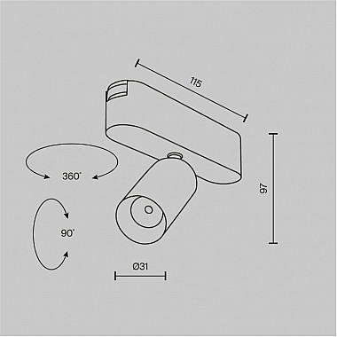 Трековый светильник Focus LED TR103-1-5W3K-M-W
