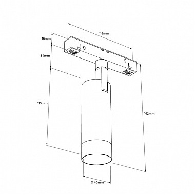Трековый светильник Mgspot MGSPOT8Bk 4000K