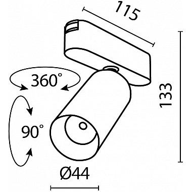Трековый светильник Focus LED TR103-1-12W4K-M-B