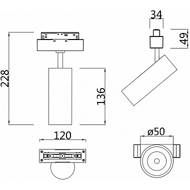 Трековый светильник Focus LED TR019-2-10W3K-W