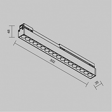 Трековый светильник Points O-TR02-2-S-18WB3K