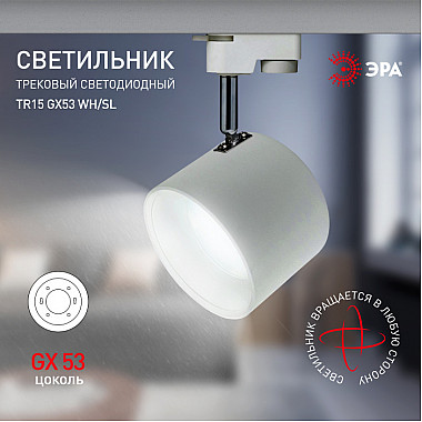 Трековый светильник TR15 GX53 WH/SL