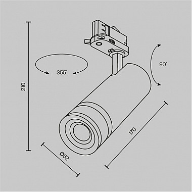 Трековый светильник Focus Zoom TR198-3-20W4K-Z-W