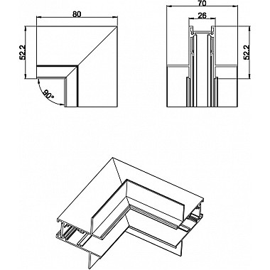 Соединитель угловой SPACE-Track system Inner corner InW
