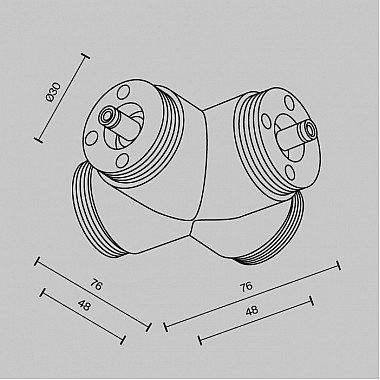 Х-образный вертикальный коннектор Accessories for system Shelf CA017TX-B