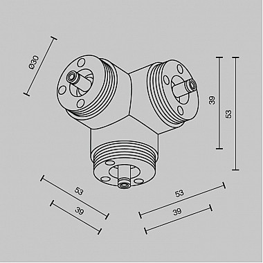 T-образный вертикальный коннектор Accessories for system Shelf CA016TC-B
