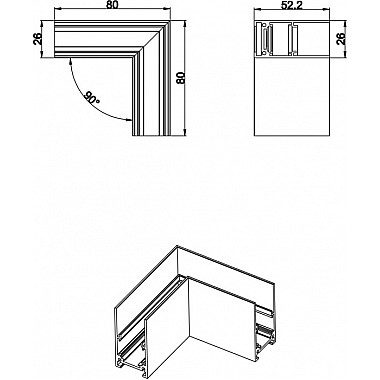 Соединитель L-образный SPACE-Track system L corner CW