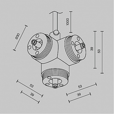 T-образный вертикальный коннектор Accessories for system Shelf CA016TC-P-B