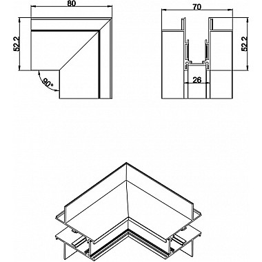 Соединитель угловой SPACE-Track system Outter corner InW