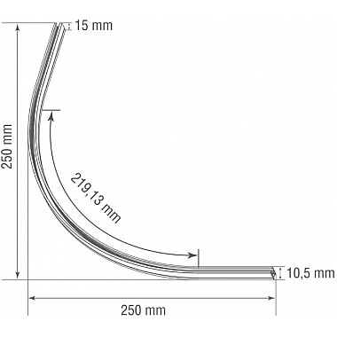 Круглый угол-соединитель Slim Line Mini R corner 300 CB