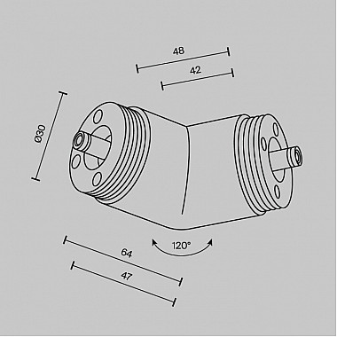 Угловой коннектор Accessories for system Shelf CA018LWC-B