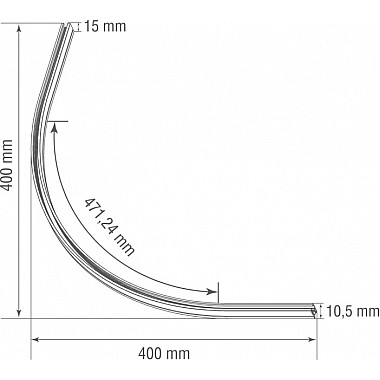 Круглый угол-соединитель Slim Line Mini R corner 600 CB