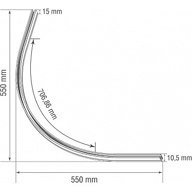 Круглый угол-соединитель Slim Line Mini R corner 900 CB