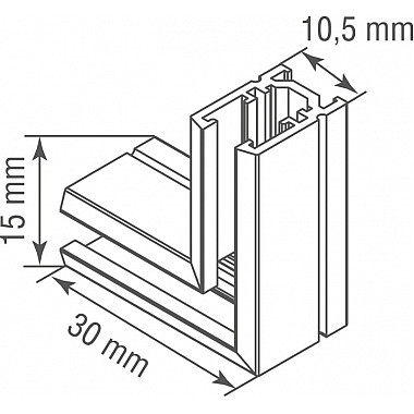 Соединитель L-образный Slim Line Mini L corner DLSM CB