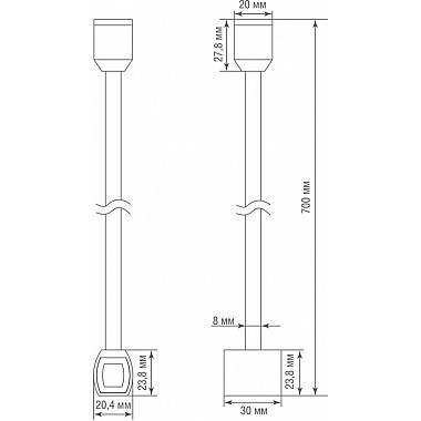 Соединитель на стойке CODE 1.2 Connector 180 H700 BBr DL20224