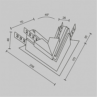 Угловое соединение Accessories for tracks Exility TRA034CLS-42.12B
