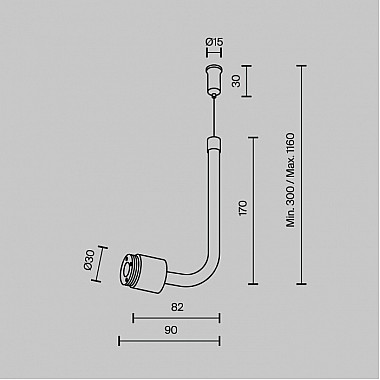 Заглушка для подвесного монтажа Accessories for system Shelf CA024PL-B