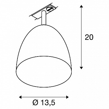 Трековый cветильник SLV 1Phase-Track Para Cone 1002874