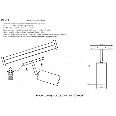 Трековый светодиодный светильник для магнитного шинопровода Crystal Lux Space CLT 0.33 009 12W GO 4000K