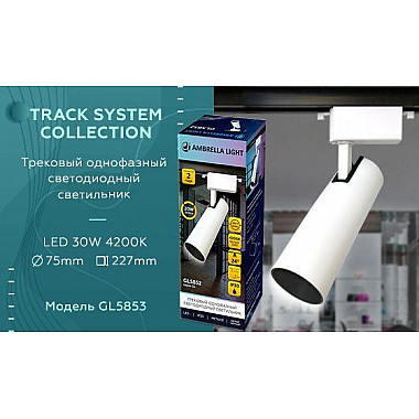 Трековый светодиодный светильник Ambrella light Track System GL5853