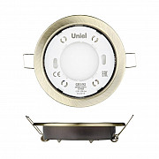 Встраиваемый светильник Uniel GX53/H2 Antique Brass 10 Prom UL-00005056