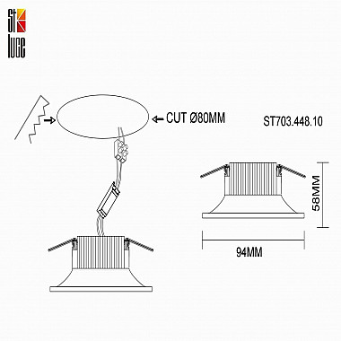 Встраиваемый светодиодный светильник ST Luce ST703.448.10