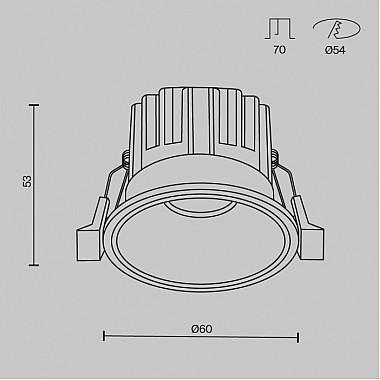 Точечный светильник Round DL058-7W4K-B
