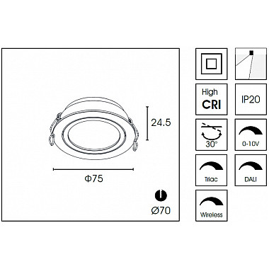 Точечный светильник DA83 DA8303DR