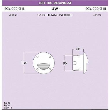 Подсветка для лестниц и ступеней Leti 2C4.000.000.LYG1L