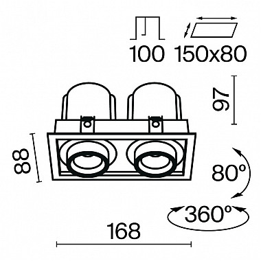 Точечный светильник Hidden DL095-02-10W3K-W