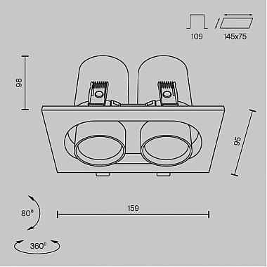 Точечный светильник Hidden DL045-02-10W3K-B