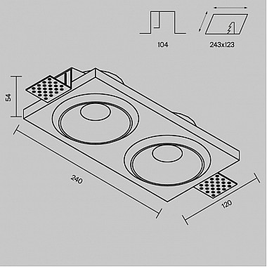 Точечный светильник Gyps Modern DL124-GU10-02-TRS-W