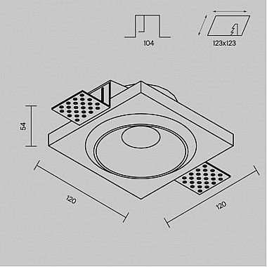 Точечный светильник Gyps Modern DL124-GU10-01-TRS-W
