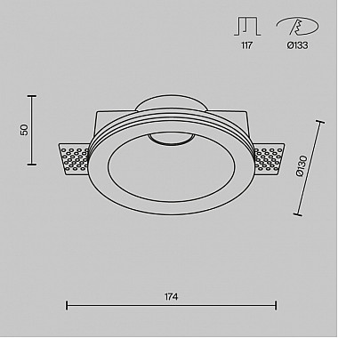 Точечный светильник Gyps Modern DL002-1-01-W-1
